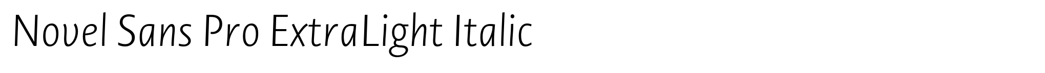 Novel Sans Pro ExtraLight Italic image